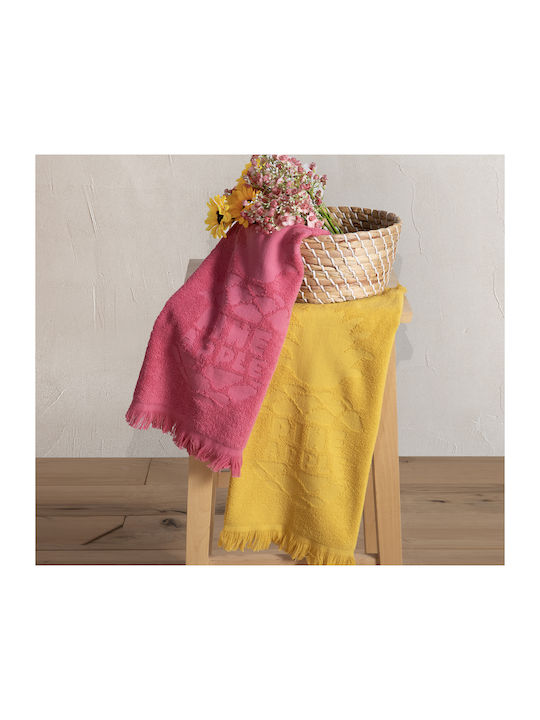 Nef-Nef Homeware Delicious Rose Ποτηρόπανο από 100% Βαμβάκι σε Ροζ Χρώμα 50x50cm