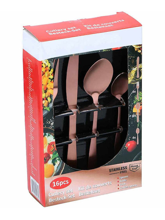 Bakaji Set de Tacâmuri Inoxidabil Cupru 16buc