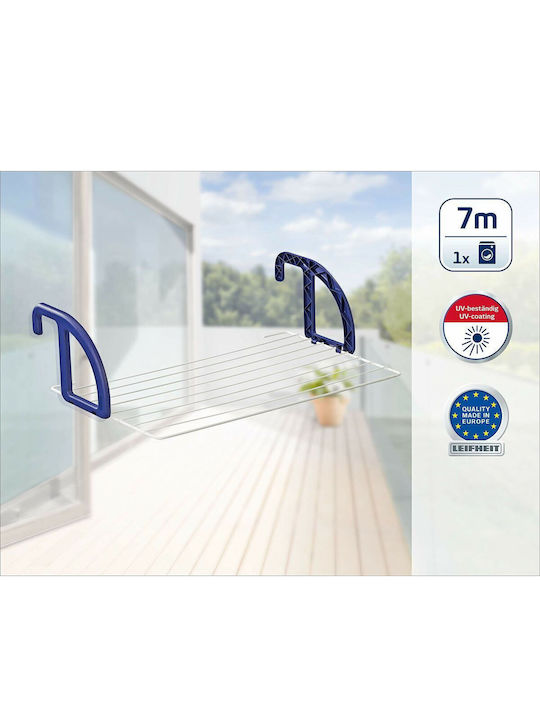 Leifheit Classic 70 Απλώστρα Κρεμαστή από Πλαστικό για το Μπαλκόνι με Μήκος Απλώματος 7m