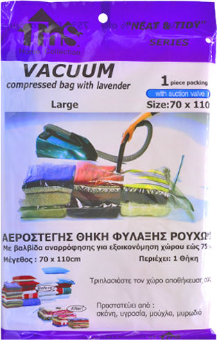 TnS Plastic Storage Bag For Clothes Airtight and with Vacuum 110x70cm 1pcs