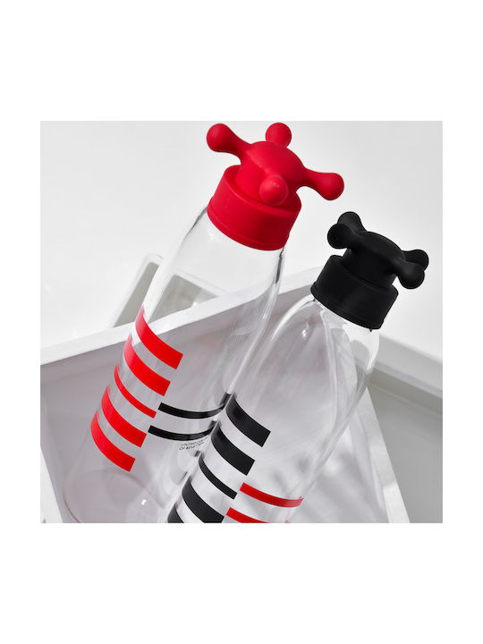 Benetton Bottle Glass with Screw Cap Red 550ml