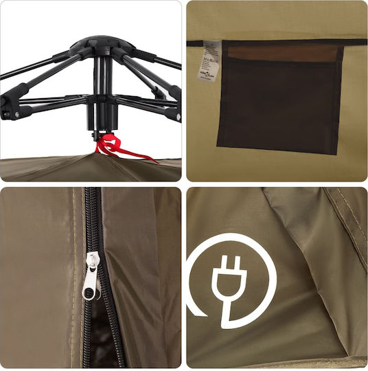 vidaXL Σκηνή Ψαρέματος Igloo Πράσινη για 4 Άτομα 262x254x172εκ.