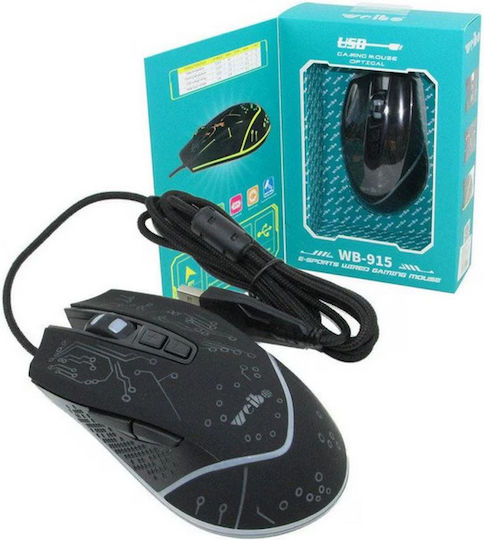 Weibo WB915 RGB Gaming Ποντίκι 3200 DPI Μαύρο