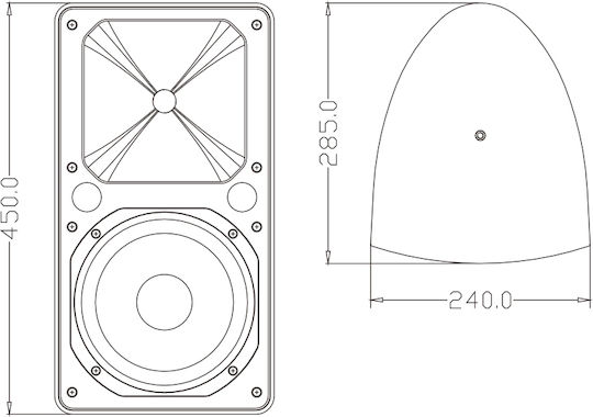 GloboStar Fdb Παθητικό Επιτοίχιο Ηχείο 150W (Τεμάχιο) 28.5x24x45εκ. Λευκό