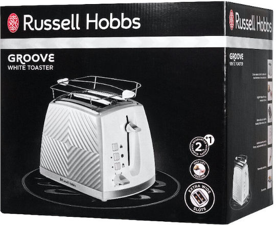 Russell Hobbs Groove Toaster 2 Slots 850W White