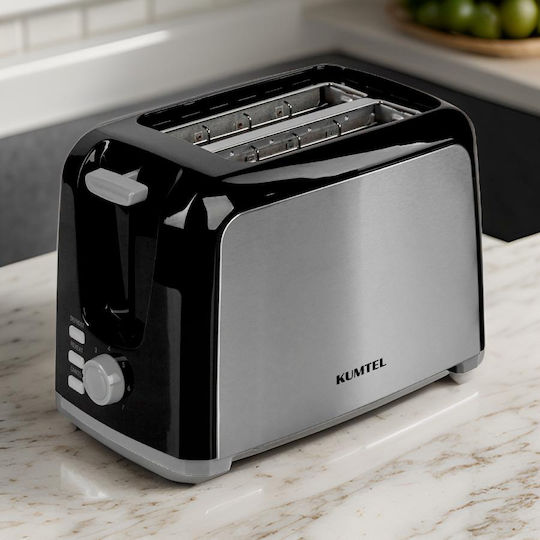 Kumtel Toaster 2 Schlitze 750W Schwarz