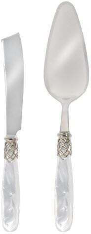 Metallic Serving Utensil Set White