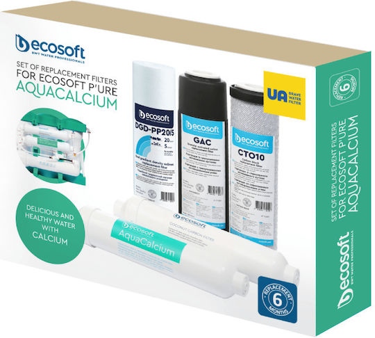 Ecosoft Ανταλλακτικό Φίλτρο Νερού Αντίστροφης Όσμωσης από Ενεργό Άνθρακα 5 μm 5τμχ