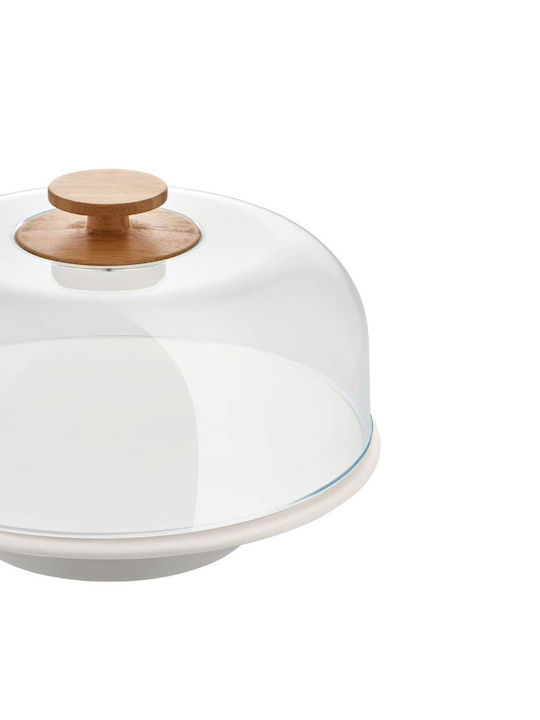 Alessi Kuchenständer Porzellan mit Deckel & Fuß Gray 31.6x31.6cm
