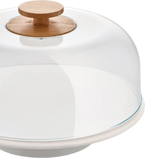 Alessi Kuchenständer Porzellan mit Deckel & Fuß Gray 31.6x31.6cm
