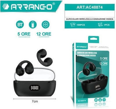 Arrango AC48874 Knochenleitung Bluetooth-Freisprecheinrichtung Kopfhörer mit Ladeetui Schwara