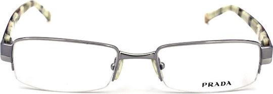 Prada Men's Metal Silver Prescription Eyeglass Frame PRVPR64 1BC1O1