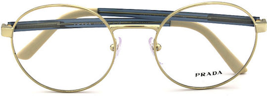 Prada Men's Metal Prescription Eyeglass Frame Gold PRVPR52 5AK1O1