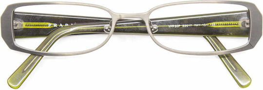 Prada Women's Acetate Silver Prescription Eyeglass Frame PRVPR50 7AY1O1