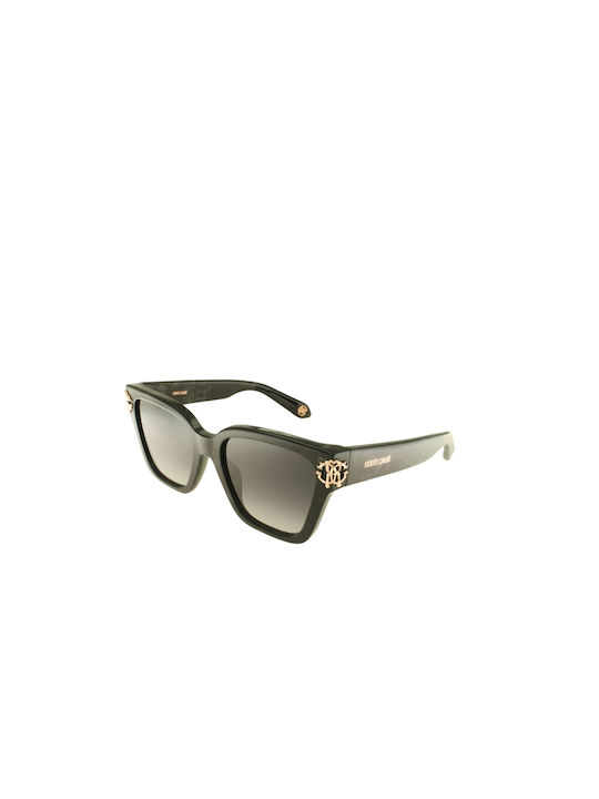 Roberto Cavalli Women's Sunglasses with Black Plastic Frame and Black Gradient Lens SRC066 0981