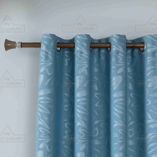 My Home Luxury Grommet Light Blue Curtains 140x280cm