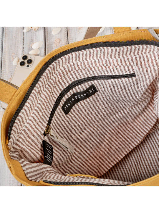 Leder Damentasche Shopper Schultertasche Gelb