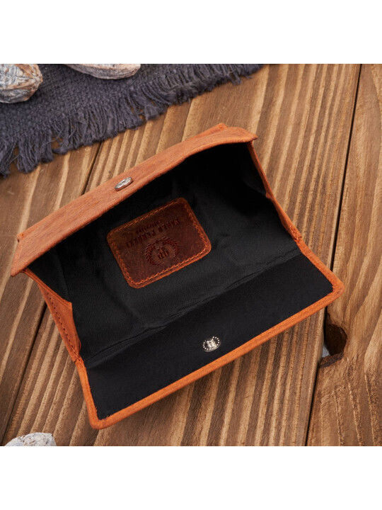 Small Leather Women's Wallet Classic with RFID Orange