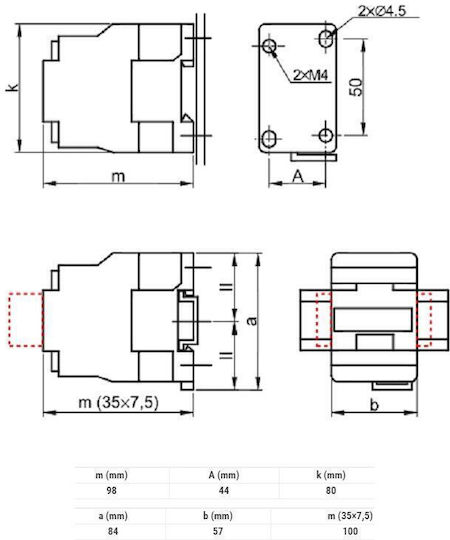 Tracon Electric Διακόπτης Ράγας 400V 32A