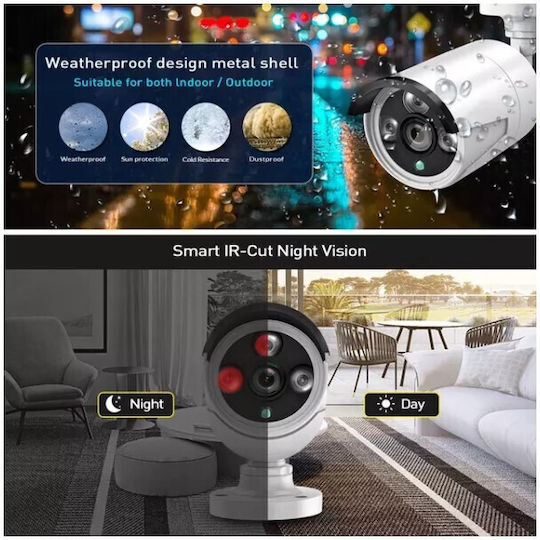 Andowl 220-00-05 IP Κάμερα Παρακολούθησης Wi-Fi 4K Αδιάβροχη με Ηχείο