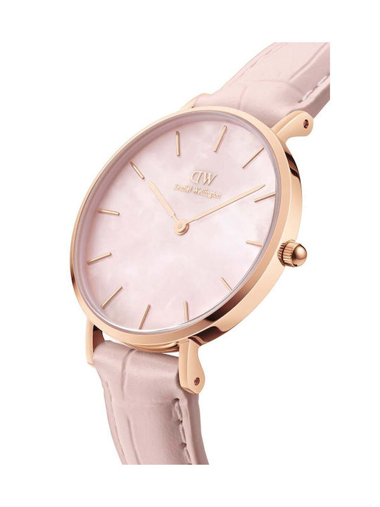 Daniel Wellington Petite Uhr mit Rosa Lederarmband