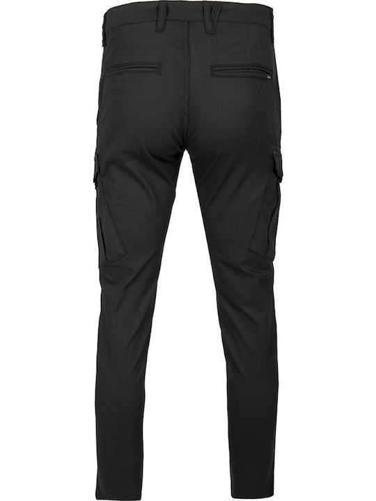 Trousers Cargo Elastic in Regular Fit Black