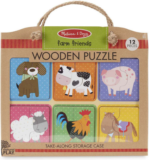 Lemnos Puzzle pentru Copii cu Îmbinări My First Eco Farm pentru 1+ Ani 6buc Melissa & Doug