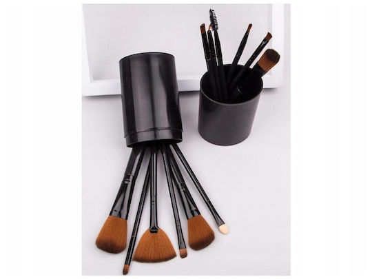 Professional Set with Makeup Brushes for Foundation made of Synthetic Hair 12pcs