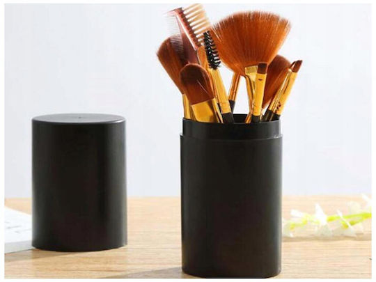 Professional Set with Makeup Brushes for Foundation made of Synthetic Hair 12pcs