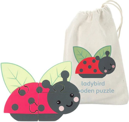 Дървено Детски Пъзел с Шипове Ladybug 3d 4бр Orange Tree Toys