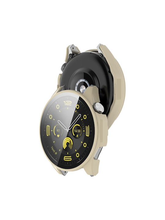 Пластмасов Калъф със Стъкло в Бял цвят за Honor Watch 4 Pro