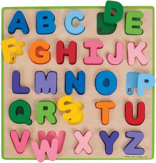 Lemnos Puzzle pentru Copii cu Îmbinări Alphabet pentru 6+ ani+ Ani 26buc Big Jigs