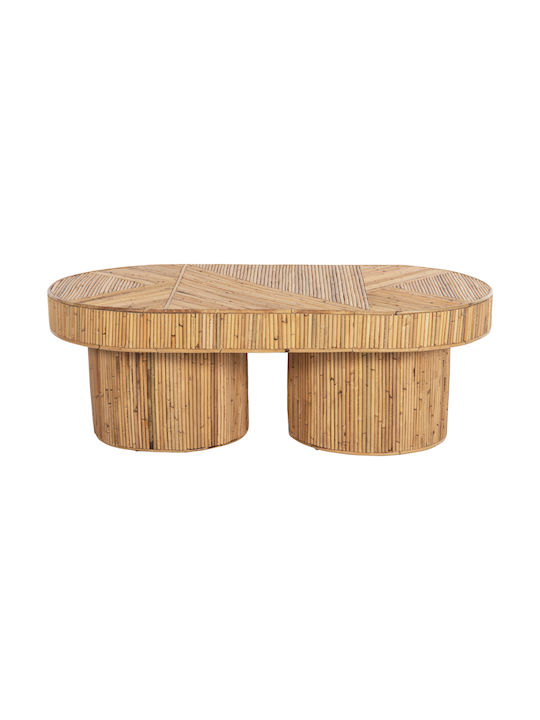 Round Coffee Table from Bamboo Beige L110xW59xH39cm.