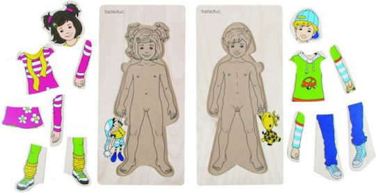 Ξύλινο Παιδικό Puzzle Σφηνώματα Clothes For Kids 6pcs Beleduc