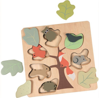 Wooden Kids Peg Puzzle Fox 6pcs Egmont