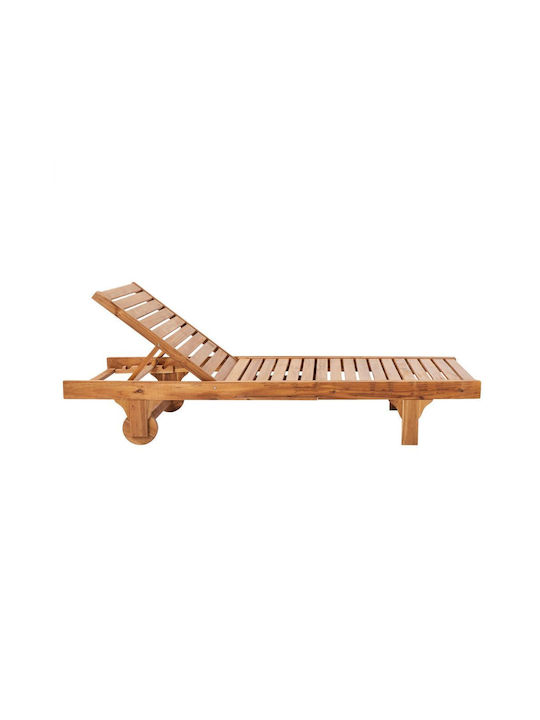 Deckchair Wooden Somerset with Cushion Brown with Table 200x70x30cm.