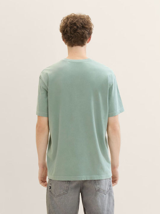 Tom Tailor Men's Short Sleeve T-shirt Bleeched Green