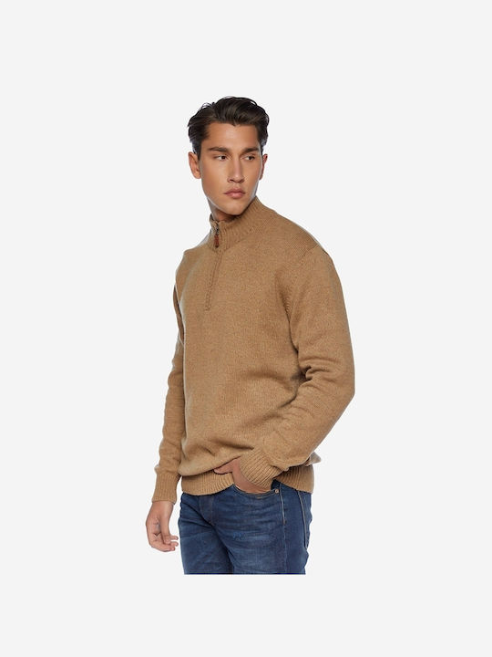 Camaro Men's Blouse with Zipper Camel