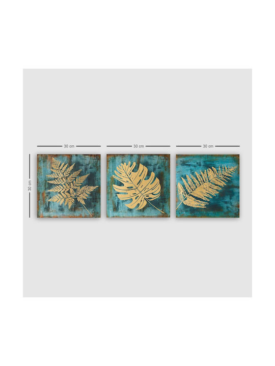24Mall Τρίπτυχος Πίνακας σε Καμβά 30x30cm