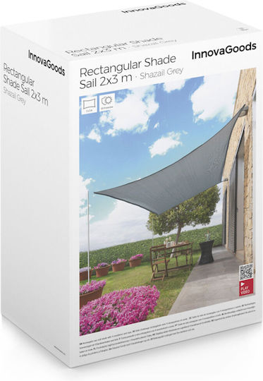 InnovaGoods Rectangular Shade Sail Gray 2x3m