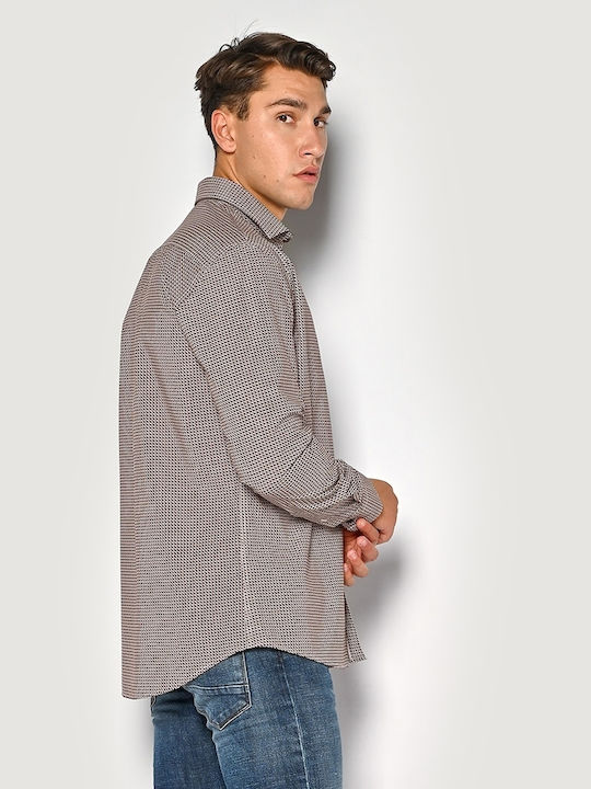 Long-sleeved Cotton Shirt Bordeaux