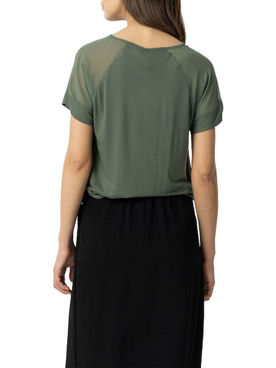 Tiffosi Women's T-shirt with Sheer Green