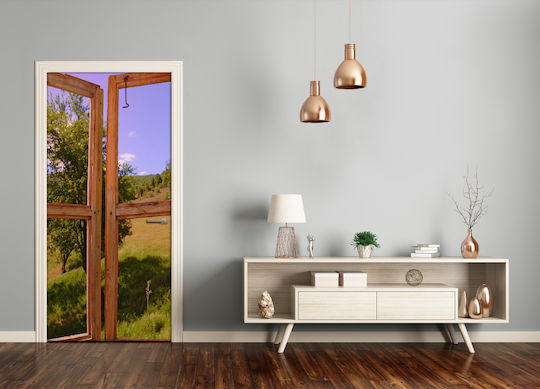 Διακοσμητικό Αυτοκόλλητο Πόρτας Landscape Outside The Window 1τμχ 75x205εκ. Tulup