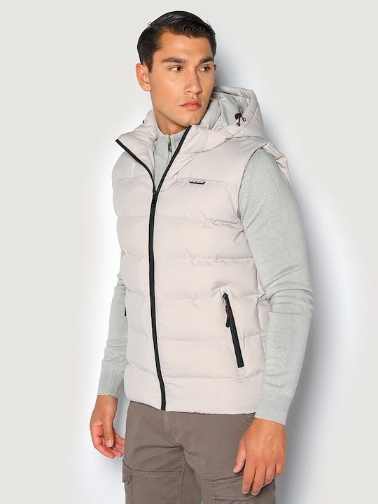 Camaro Men's Sleeveless Bomber Jacket Beige