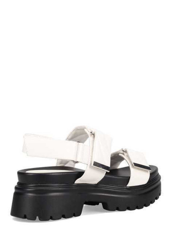 Flache Sandalen für Damen in Weiß Farbe
