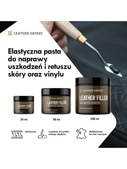Leather Filler Black Leather Putty 25 Ml Leather Expert Le-10-fb25