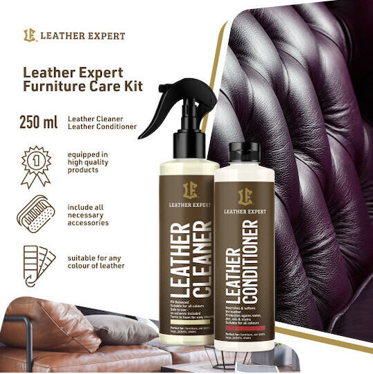 Leder-Experte Möbelset 2x250ml - Reinigung und Pflege von Leder-Möbeln Le-18-f2250