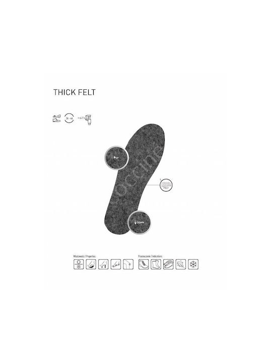 Insoles Warming Shoes Thick Felt Coccine Size 38