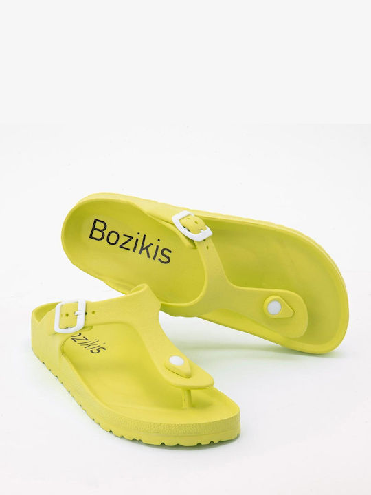 Bozikis Papuci de plajă în stil sandale în Verde Culore