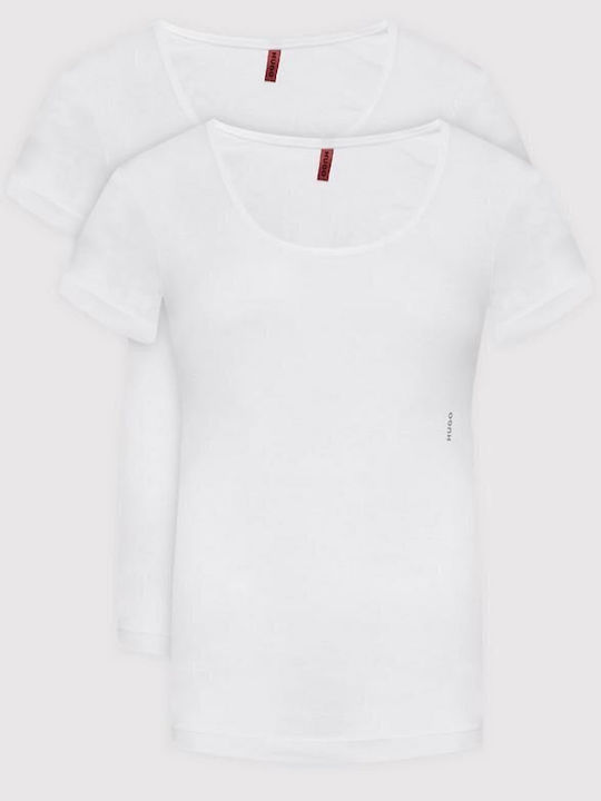 Hugo Boss Mâneci scurte Bumbac WHITE Tricou pentru femei